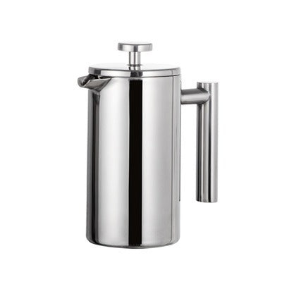 Coffee pot 304 stainless steel French press double-layer hand-pour straight handle coffee brewing pot - V.I.P Digital Presence