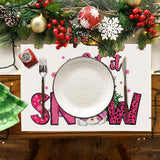 Cake linen placemat Christmas kitchen restaurant decoration insulation mat printed snowman table mat - V.I.P Digital Presence