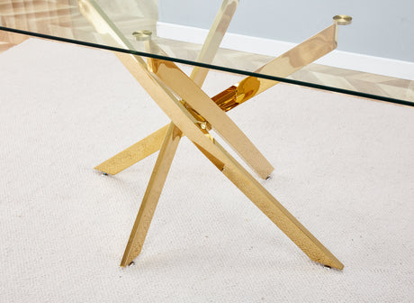 BL-16080-CLEAR GLASS-GOLD TABLE CLEAR GLASS TOP - V.I.P Digital Presence
