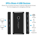 Printer sharer 4-port USB shared with 2 computers mouse and keyboard 2-inch and 4-out automatic switch - V.I.P Digital Presence