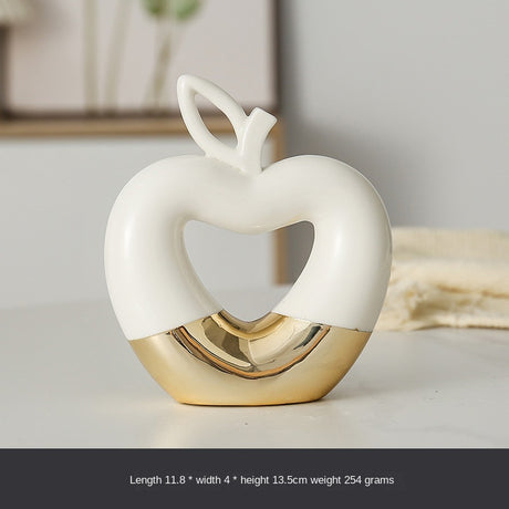 Modern Minimalist Gilded Apple Pear Creative Wine Cabinet Decorative Piece Luxury Home Living Room Entrance Ceramic Craft - V.I.P Digital Presence