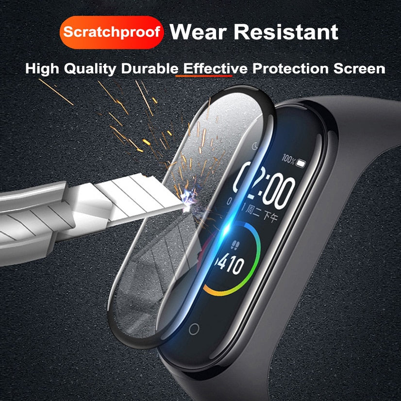 Cristal protector 3D para Xiaomi Mi Band 4 y 5, película de cristal para Mi Band 5, correa de reloj inteligente 4 y 5, película protectora de pantalla suave para Mi Band 4 