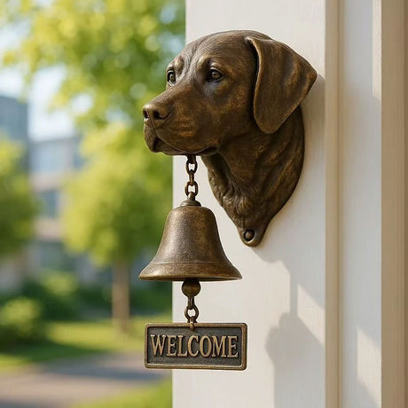 Dog welcome chime, vintage Bulldog Dobermann chime, metal merchant chime – wall decor for home/office entrance. - V.I.P Digital Presence