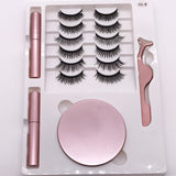 Eight Pairs Of Magnet False Eyelashes With Round Box Mirror Magnetic Iron-Absorbing Stone Eyelashes Magnetic Eyeliner Liquid Eyelashes - V.I.P Digital Presence