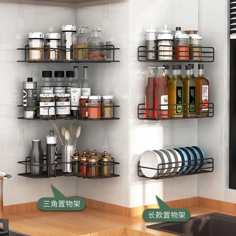 Bathroom Storage Rack Toilet Washroom Wall-Mounted Hole-Free Multi-Functional Iron Mesh Long Strip Organizer - V.I.P Digital Presence