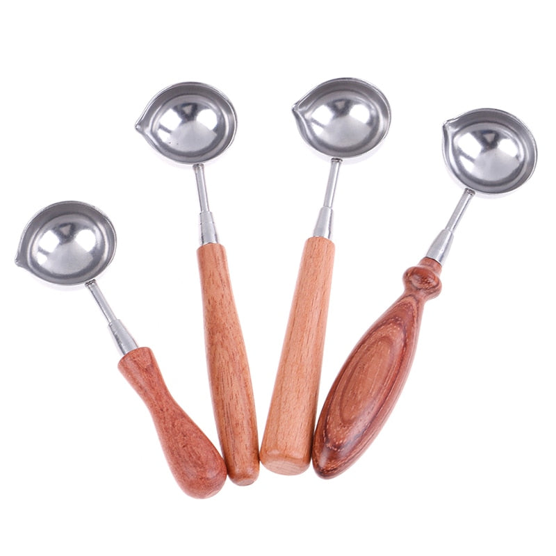 Anti-Hot Sealing Wax Spoon Wood Handle Retro Wax Stamping Spoons Invitation Cards Decorative Stamps Craft - V.I.P Digital Presence