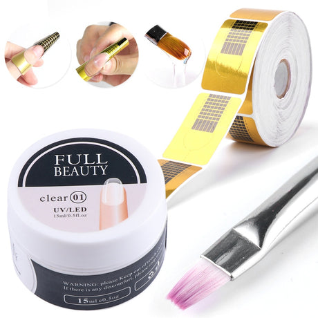 15ml Quick Building Gel for Nail Extension Acrylic White Clear UV Builder Gel Manicure Nail Art Prolong Forms Tips LA1623 - V.I.P Digital Presence