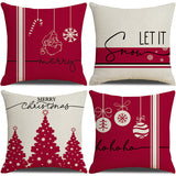 Pink cartoon Christmas linen pillowcase, sofa cushion, home goods pillowcase - V.I.P Digital Presence
