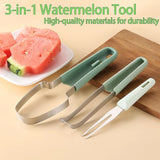 3-in-1 Watermelon Cutter Stainless Steel Fruit Carving Knife Multi-functional Melon Fork Slicer Tool for Camping Kitchen Gadgets - V.I.P Digital Presence