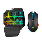 Free Wolf T1 One handed Keyboard and Mouse Set Throne Mechanical Touch Keyboard and Mouse Set - V.I.P Digital Presence