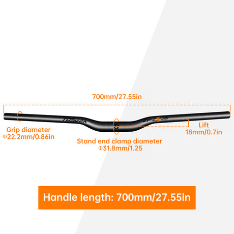 TOSEEK Carbon Fiber MTB Handlebar, 31.8mm, One-piece, Swallow-shaped - Ideal for Mountain Bikes - V.I.P Digital Presence