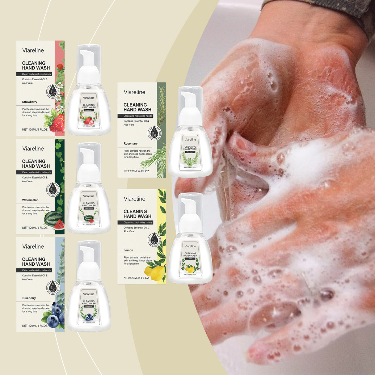 Foaming Hand Sanitizer (Lemon Flavor) Gentle Cleansing, Soothing Decontamination, Moisturizing Care Hand Cleansing Foam