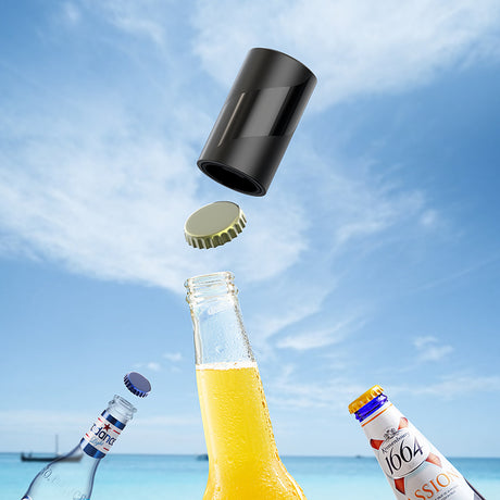 Push Type Beer Bottle Opener Black Mini Time Saving And Labor Saving Beer Bottle Opener Can Open The Lid With One Press - V.I.P Digital Presence