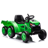 12V children ride the electric tractor "Black Knight" with a detachable storage tugboat and power display screen. - V.I.P Digital Presence
