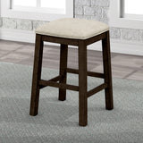 TOPMAX 4 Pieces Counter Height Table with Fabric Padded Stools, Rustic Bar Dining Set with Socket, Brown - V.I.P Digital Presence
