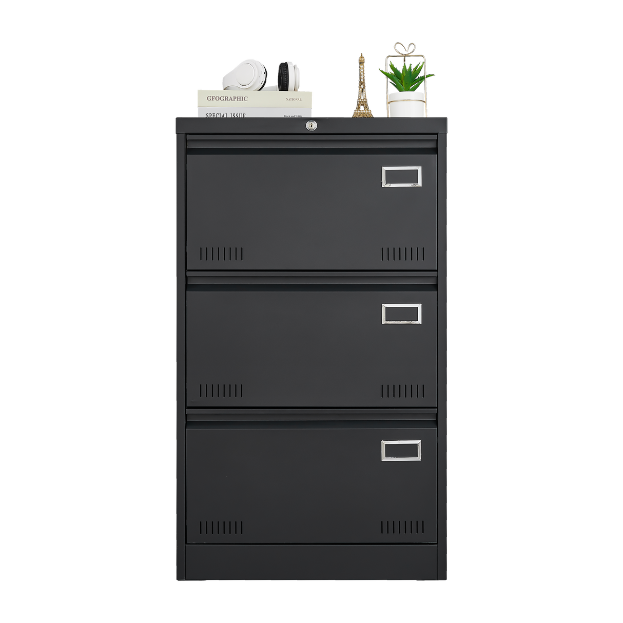 Filing Cabinet Lateral File Cabinet 3 Drawer Blcak Locking Metal File Cabinets Three Drawer - V.I.P Digital Presence