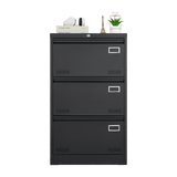 Filing Cabinet Lateral File Cabinet 3 Drawer Blcak Locking Metal File Cabinets Three Drawer - V.I.P Digital Presence