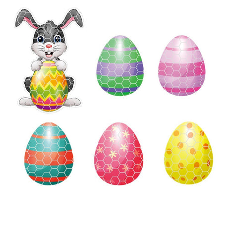 Reflective honeycomb lattice soft magnetic car sticker Easter Easter egg rabbit Santa Claus - V.I.P Digital Presence