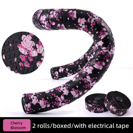 Npy EVA PU Road Bike Handlebar Tape, Anti - Slip & Shock - Absorbing, Sakura Design, with End Plugs - V.I.P Digital Presence