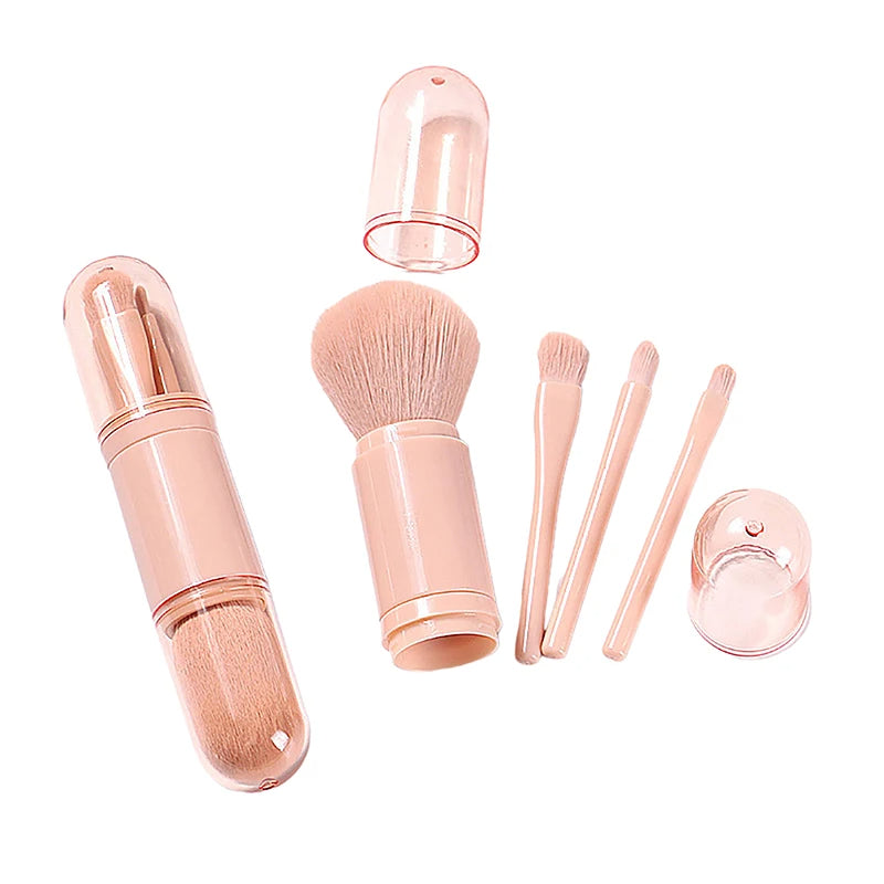4 In 1 Telescopic Makeup Brush Portable Travel Makeup Brushes Set Eyeshadow Loose Powder Mini Makeup Brush Beauty Tools - V.I.P Digital Presence