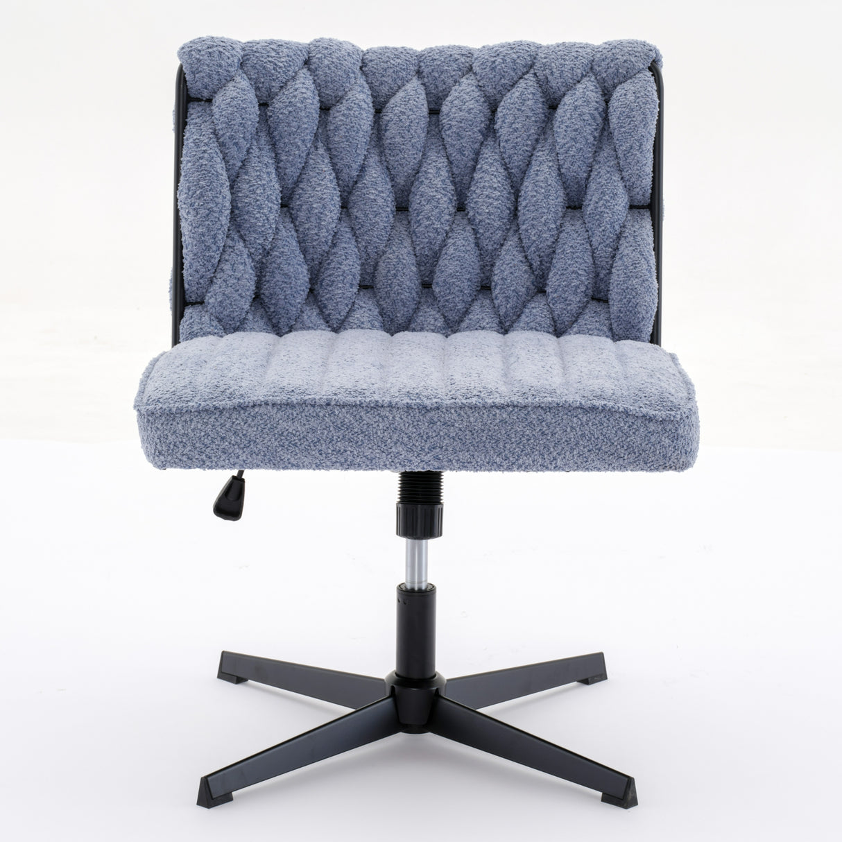 Armless Office Desk Chair No Wheels BLUE