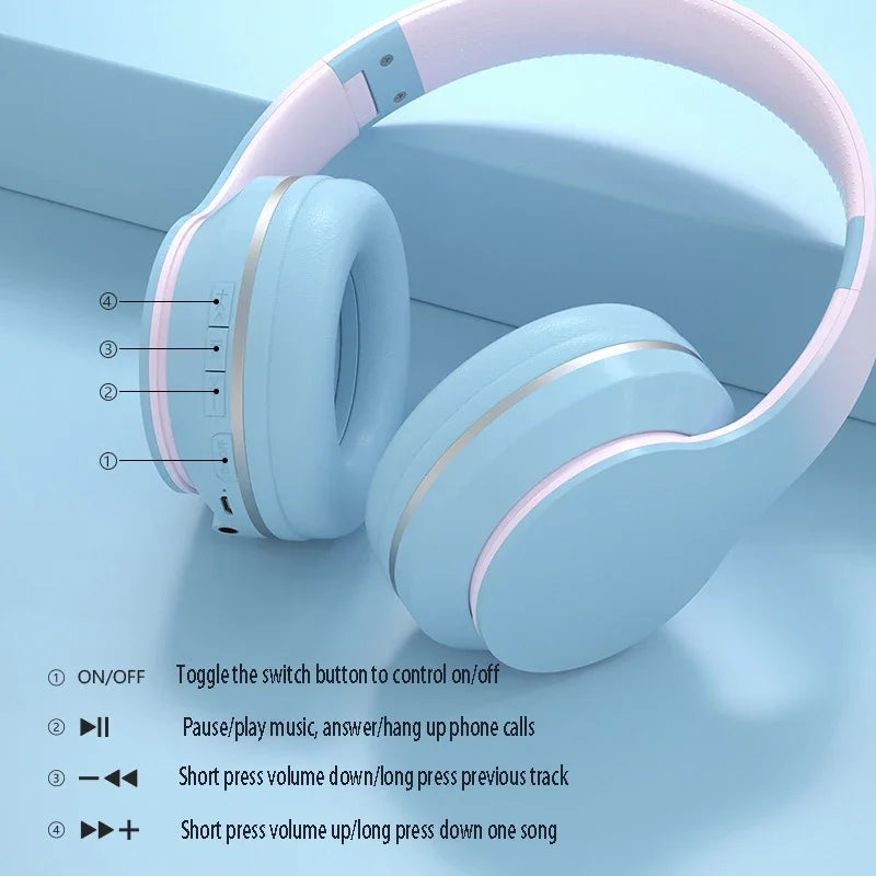 DR56 Headset Wireless Bluetooth Headset Children's Online Game Class Call E-sports Headset New Gradient. - V.I.P Digital Presence