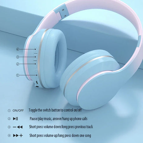 DR56 Headset Wireless Bluetooth Headset Children's Online Game Class Call E-sports Headset New Gradient. - V.I.P Digital Presence