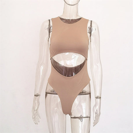 Sleeveless pullover sexy hollow out navel revealing hot girl jumpsuit - V.I.P Digital Presence