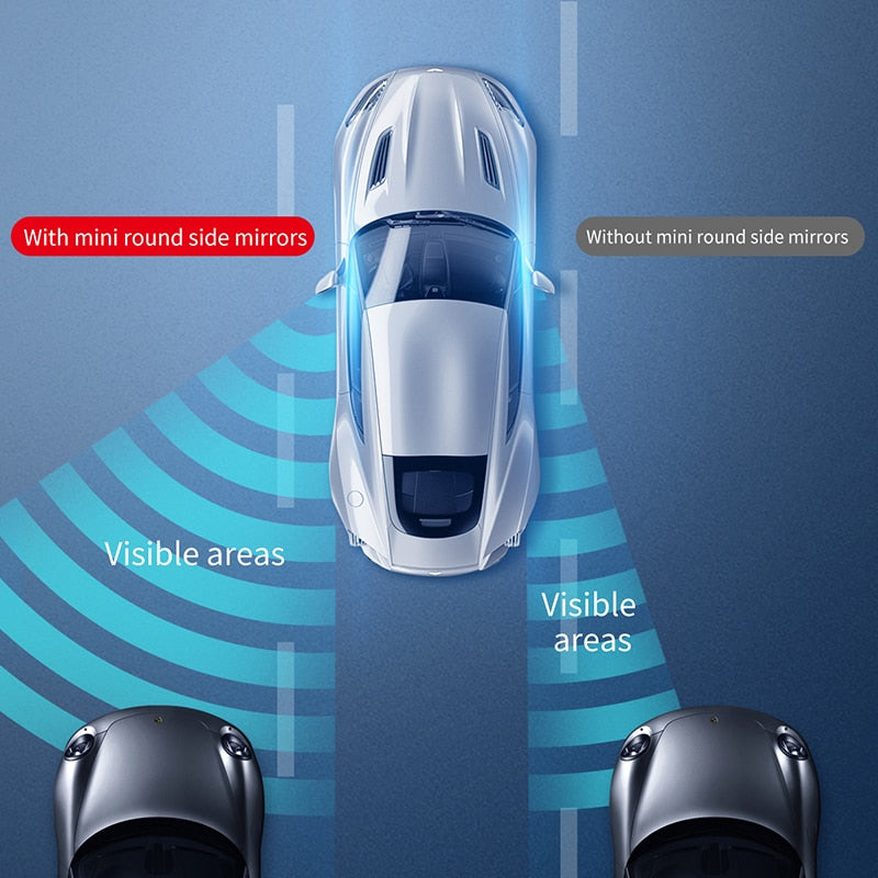 Baseus 2Pcs Car Holder HD Rear View Convex Mirror Auto Rearview Mirror 360 Degree Wide Angle Vehicle Blind Spot Rimless Mirrors - V.I.P Digital Presence