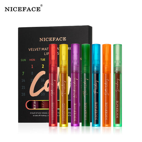 Niceface Weekly Lip Gloss 7 Sticks Lip Gloss Velvet Matte Lip Gloss Set Matte Non-Stick Cup Waterproof Makeup - V.I.P Digital Presence