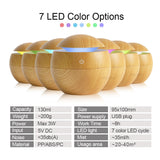 USB Aroma Essential Oil Diffuser Ultrasonic Cool Mist Humidifier Air Purifier 7 Color Change LED Night light for Office Home - V.I.P Digital Presence