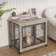 Furniture Dog Cage Crate with Double Doors on Casters. Grey, 31.50'' W x 22.05'' D x 24.8'' H. - V.I.P Digital Presence