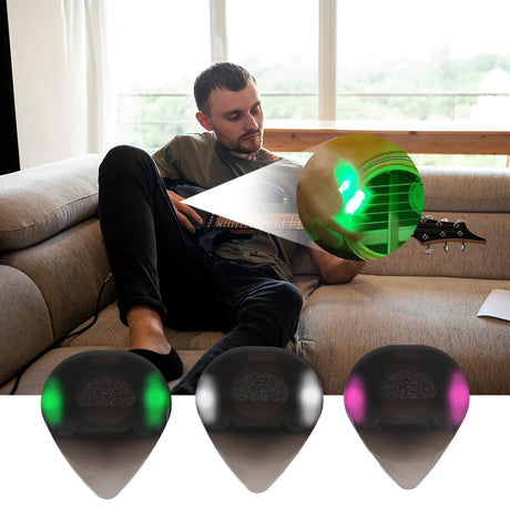 Guitar Touch Luminous Pick with High-Sensitivity LED Light Stringed Instrument Plectrum Non-Slip for Bass Electric Guitarists - V.I.P Digital Presence
