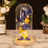 Valentine's Mother's Day Gift: Three Glass Cover Gold Foil Roses Ornament, Eternal Flower LED Night Light - V.I.P Digital Presence