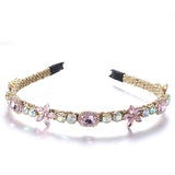 Crystal flower set with colorful glass diamond fine edge hair hoop - V.I.P Digital Presence