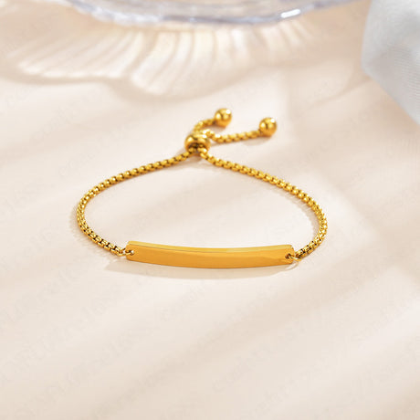 Stainless steel personalized engraved three color curved bracelet simple and personalized women's bracelet - V.I.P Digital Presence