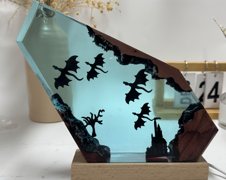 Fire Dragon and Ice Dragon Resin Lamp 3D Dragon Desk Lamp Game of Power Dragon Lamp Lighting Home Decoration - V.I.P Digital Presence