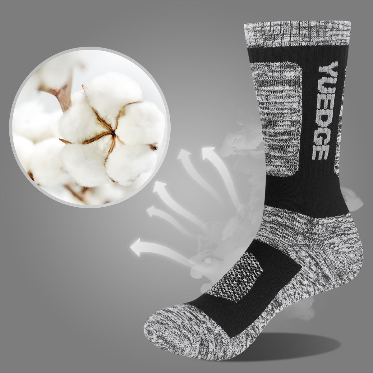 5 Pairs Of Men's Comfortable Breathable Pure Cotton Socks With Thickened Terry Bottom For Cycling Hiking Skiing Outdoor Sports Socks - V.I.P Digital Presence