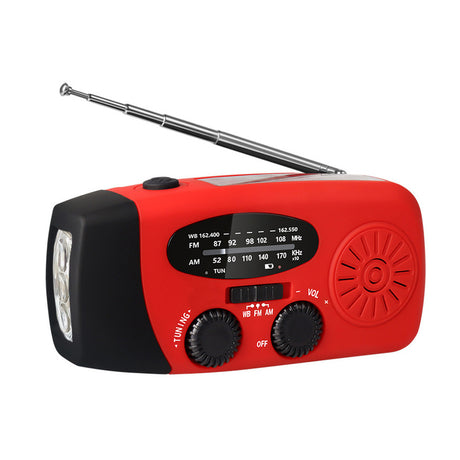 Portable multi - func hand - crank, emergency gen, solar radio, shockproof, FM/AM/WB/NOAA, power bank - V.I.P Digital Presence
