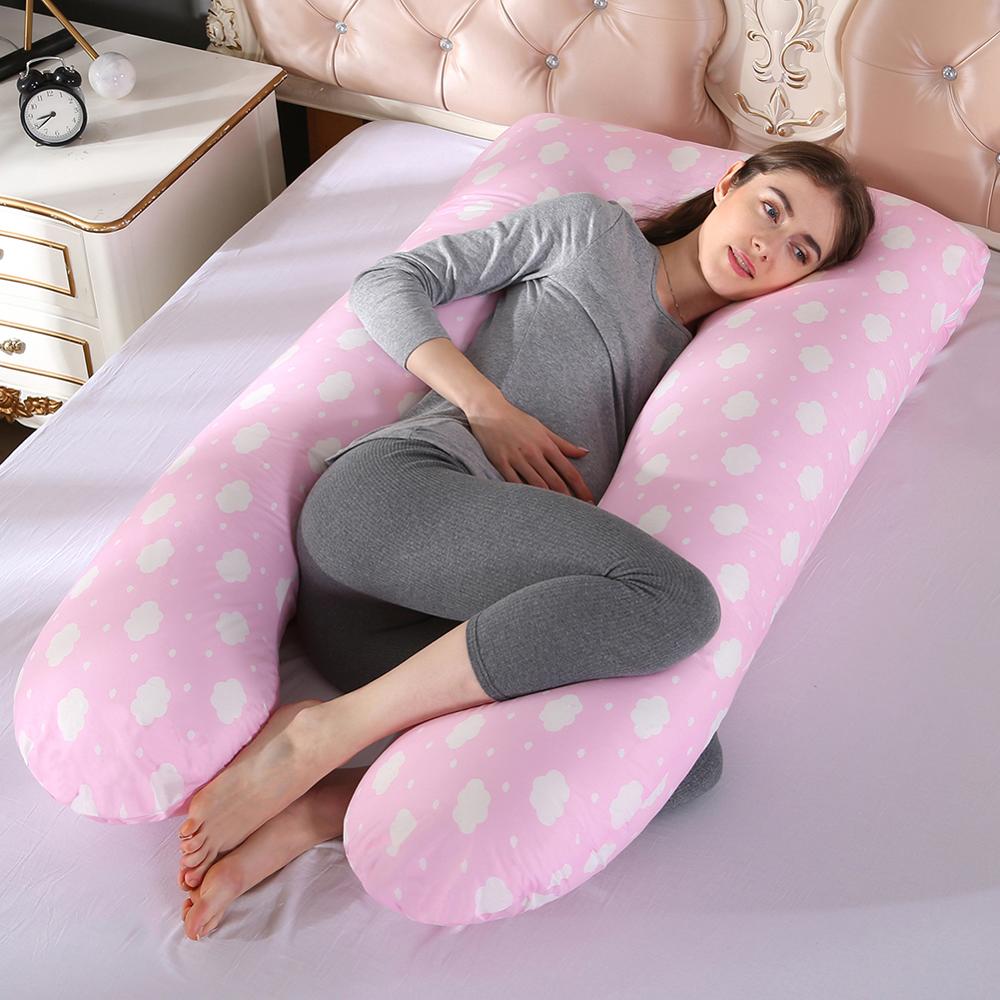 Almohada de embarazo, ropa de cama, almohada de cuerpo entero para embarazadas, cómoda almohada en forma de U, almohadas largas de apoyo para dormir de lado
