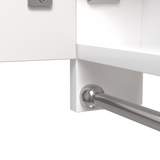 Modern 32x28 inch bathroom storage cabinet with mirrors, LED lights, multi-layer storage compartments, and towel racks - V.I.P Digital Presence