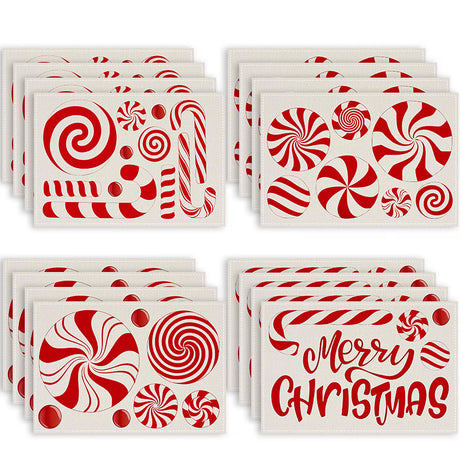 Christmas meal mat linen candy letter printed table mat living room dining table decoration insulation mat - V.I.P Digital Presence
