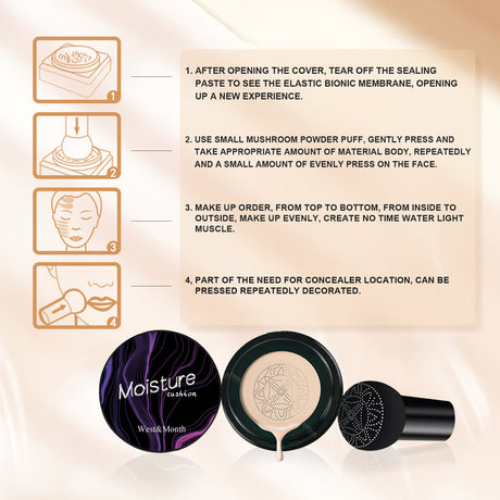 Mushroom Head Air Cushion, Moisturizing Concealer Natural Contortion Isolation Long Lasting Makeup Cream - V.I.P Digital Presence