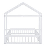 Wooden Full Size Children's Bed with Detachable Headboard and Integrated Clothes Drying Rack, White - V.I.P Digital Presence