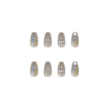 Transparent Gray Manicure Niche High-End Square Drill Wearing Nails Fake Nails Removable Nail Stickers Nail Stickers Finished Nails - V.I.P Digital Presence