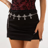 Gothic style spider web iron chain body chain retro carved sunflower alloy waist chain - V.I.P Digital Presence