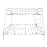 Heavy Duty Twin-Over-Full Metal Bunk Bed Easy Assembly with Enhanced Upper-Level Guardrail White