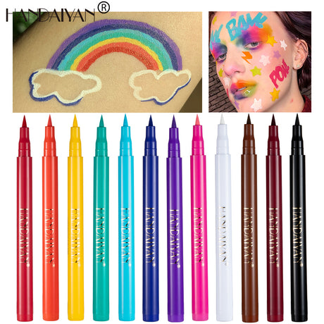 HANDAIYAN 12 Color Matte Color Eyeliner Quick-Drying And Not Easy To Smudge Liquid Eyeliner Pen 12 Pack Eyeliner - V.I.P Digital Presence