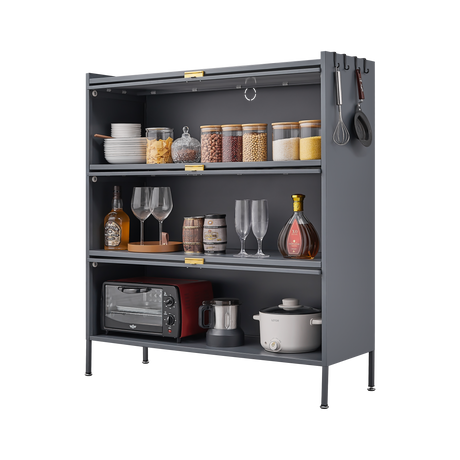 3 Tier Pantry Storage Cabinet Baker Racks for Kitchen with Storage Kitchen Pantry Storage Cabinet Microwave Rack Storage Rack - V.I.P Digital Presence