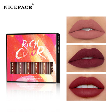Niceface New Quality Lip Glaze Velvet Matte Lip Glaze Set Matte Non-Stick Cup Waterproof Makeup - V.I.P Digital Presence